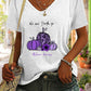 Full Size Pumpkin Graphic V-Neck T-Shirt