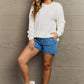 Zenana Cozy Season High Low Waffle Sweater Pullover in Ivory