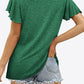 V-Neck Flutter Sleeve Tee Shirt