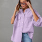 Dropped Shoulder Raw Hem Jacket