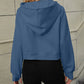 Raglan Sleeve Zip-Up Hoodie with Pocket