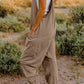 V-Neck Sleeveless Jumpsuit with Pocket