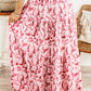 Printed Smocked Waist Maxi Skirt