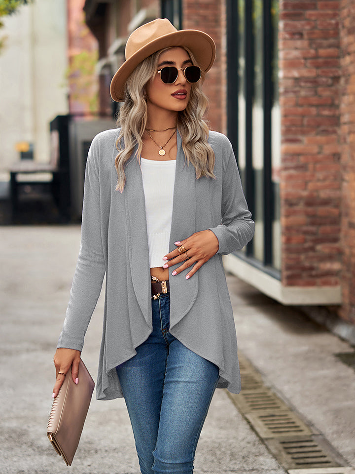 Open Front Long Sleeve Cardigan