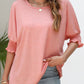 Smocked Flounce Sleeve Round Neck T-Shirt