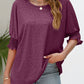 Smocked Flounce Sleeve Round Neck T-Shirt