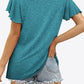 V-Neck Flutter Sleeve Tee Shirt
