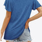 V-Neck Flutter Sleeve Tee Shirt