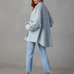 Dropped Shoulder Raw Hem Jacket