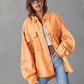 Dropped Shoulder Raw Hem Jacket