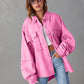 Dropped Shoulder Raw Hem Jacket