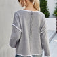 Round Neck Dropped Shoulder Sweater