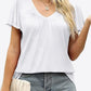 V-Neck Flutter Sleeve Tee Shirt