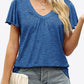 V-Neck Flutter Sleeve Tee Shirt