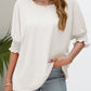 Smocked Flounce Sleeve Round Neck T-Shirt