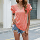V-Neck Flutter Sleeve T-Shirt