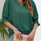 Smocked Flounce Sleeve Round Neck T-Shirt