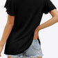 V-Neck Flutter Sleeve Tee Shirt