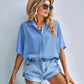 Button Front Dolman Sleeve Shirt