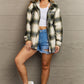 Zenana By The Fireplace Oversized Plaid Shacket in Olive