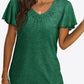 V-Neck Flutter Sleeve Tee Shirt