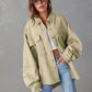 Dropped Shoulder Raw Hem Jacket