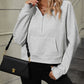 Raglan Sleeve Zip-Up Hoodie with Pocket
