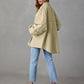 Dropped Shoulder Raw Hem Jacket