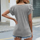 V-Neck Flutter Sleeve T-Shirt