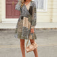 Leopard Surplice Neck Flounce Sleeve Dress