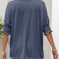 Smocked Flounce Sleeve Round Neck T-Shirt