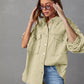 Dropped Shoulder Raw Hem Jacket