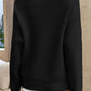 Round Neck Ribbed Button-Down Sweater