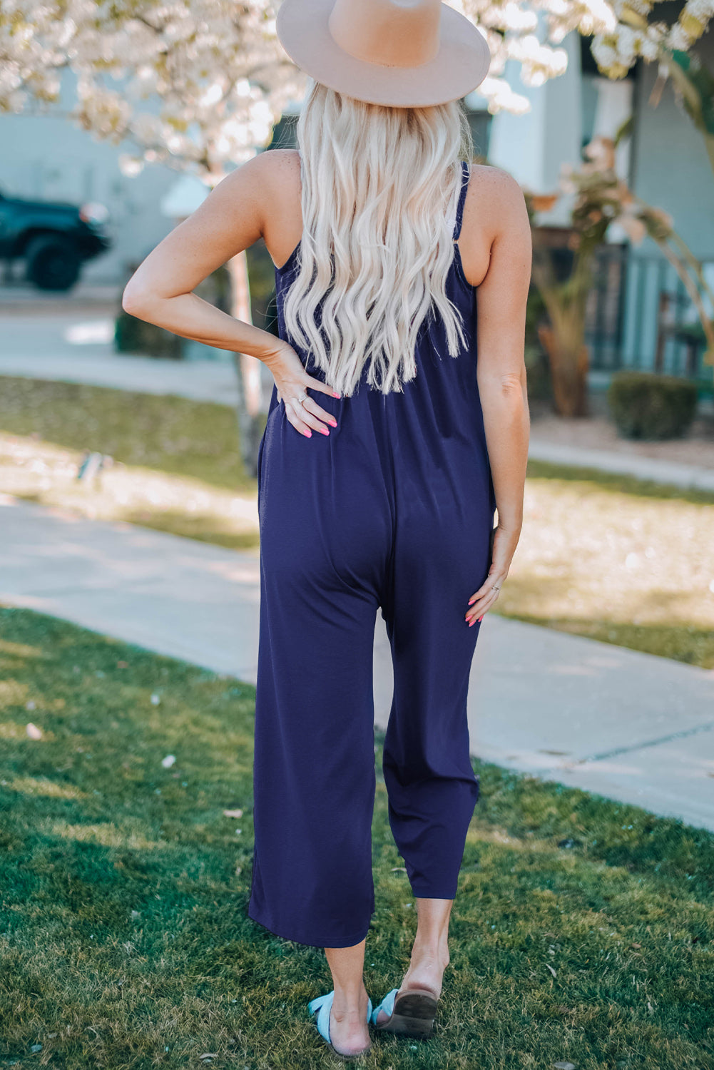 Spaghetti Strap Wide Leg Jumpsuit