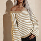 Striped Dropped Shoulder Sweater