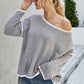 Round Neck Dropped Shoulder Sweater