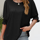 Smocked Flounce Sleeve Round Neck T-Shirt