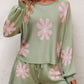 Floral Print Raglan Sleeve Knit Top and Tie Front Sweater Shorts Set