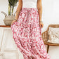 Printed Smocked Waist Maxi Skirt