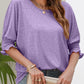 Smocked Flounce Sleeve Round Neck T-Shirt