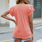 V-Neck Flutter Sleeve T-Shirt