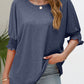 Smocked Flounce Sleeve Round Neck T-Shirt