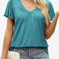 V-Neck Flutter Sleeve Tee Shirt