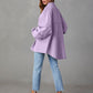 Dropped Shoulder Raw Hem Jacket