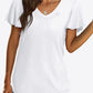 V-Neck Flutter Sleeve Tee Shirt