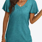 V-Neck Flutter Sleeve Tee Shirt