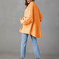 Dropped Shoulder Raw Hem Jacket