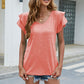 V-Neck Flutter Sleeve T-Shirt