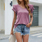 V-Neck Flutter Sleeve T-Shirt