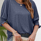 Smocked Flounce Sleeve Round Neck T-Shirt